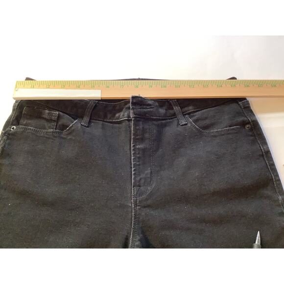 Old Navy Women's Size 8 Tall Mid Rise Rockstar Super Skinny Black Jeans - 663 - Picture 5 of 9